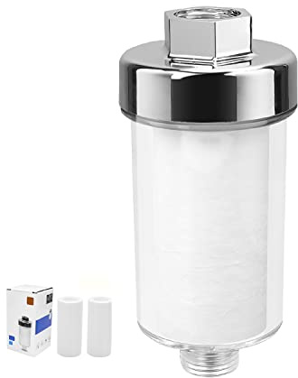 GEBAUM 120 mm langes Duschfilter Set mit 2 Austauschbaren Kartuschen | Duschwasserfilter, Effektiv Beim Filtern von Wasserverunreinigungen, Filter für Wasserhähne oder Dusche