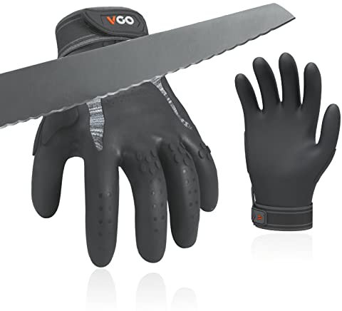 Vgo... Guanti Lavoro Antivibrante Antitaglio, Guanti Anti-impatti Resistenti al Taglio Protettivo per Uomo senza Cucito per Tattici Police Legnameria Gommista Muratore