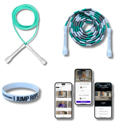 Elevate Rope Springseil Set 2er-Pack, Speed Rope und Perlenseil | Zwei Seile für Tempo und Rhythmus, je 3 m verstellbar, für Erwachsene und Kinder, gratis Trainings-App, Geschenkidee