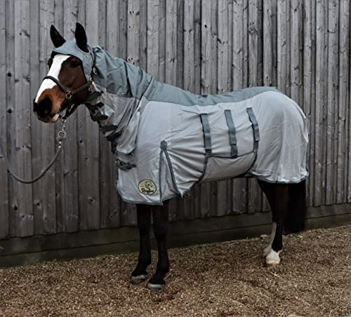 Ruggles Combo Fly Rug With Waterproof Top Line | Excellent Fly/Insect Protection for Horses and Ponies in Warm, Showery Weather (Moon Mist, 5' 6)