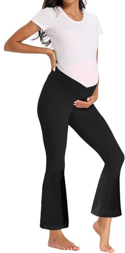 Hornice Leggings de Maternité Taille Haute Opaque Pantalon de Grossesse Doux et Extensible Vêtements de Maman à la Mode,S-XL