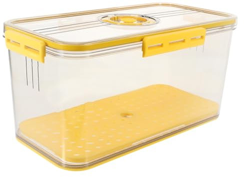 IMIKEYA Recording Bread Storage Bin Reusable Kitchen Organizer Draining Plate Food Storage Container for Bread Vegetables and Snacks for Fridge and Freezer Use
