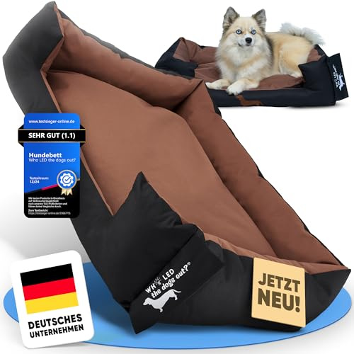 Hundebett Handwaschbar & Abwischbar – 40 x 55 cm Liegefläche –Hundebett Mittelgroße Hunde Leichter, Rutschfester Hundekorb Hundekissen für Innen- & Außenbereich