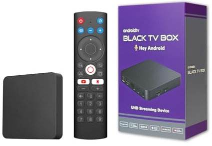 BOXPUT M5 TV Box 2025, TV Box con Android, Android 10.0 TV Box, Smart TV Box 4K, TV Box Internet 2G/16G, WiFi6 TV Box Strong with BT Voice Isolation Remote Control