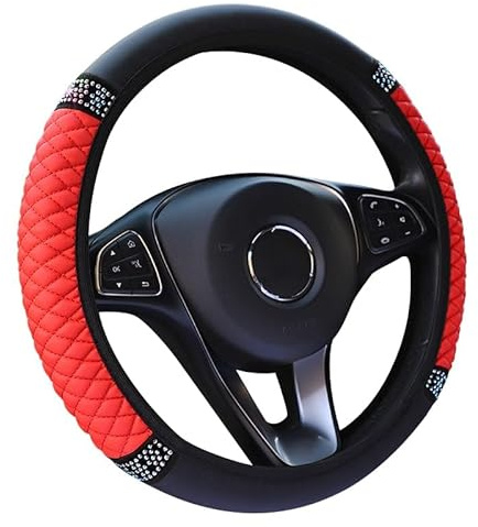 Auto-Lenkradbezug für Auto, Innenausstattung, Universal (Rot)