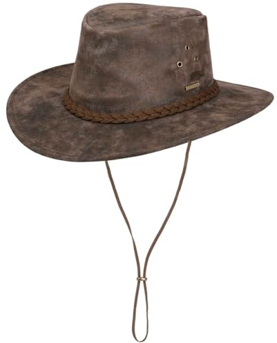 Stetson Pigskin Western Lederhut Traveller Used-Look Herren Herbst Winter braun S (54-55 cm)