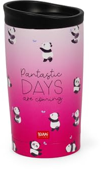 Legami - Taza térmica Hot&Cold Vacuum Tumbler, Panda, cierre hermético, de acero inoxidable, para todo tipo de bebidas, capacidad 275 ml