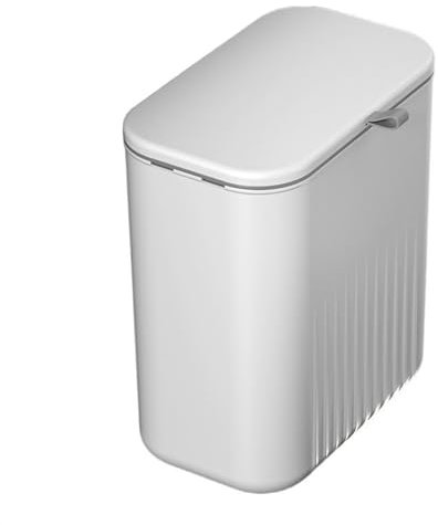 Cubo Basura Cocina Cubo de basura colgante con tapa, cubo de basura de cocina de 2,4 galones for encimera o debajo del fregadero, cubo de basura delgado montado en la pared for armario/baño/dormitorio