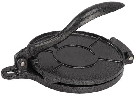 Prensa de Tortillas de Aluminio para Pasteles Chinos, Pasteles, Prensa de Masa de Aleación de Aluminio para Hacer Pasteles de Pizza, Herramienta de Prensado (20cm Negro)