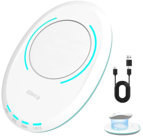 Giecy Ultra Dünner Mouse Jiggler Mover Nicht nachweisbar mit Einstellbarem Intervall,Mechanisch Mausbeweger für Home Office(Weiß)
