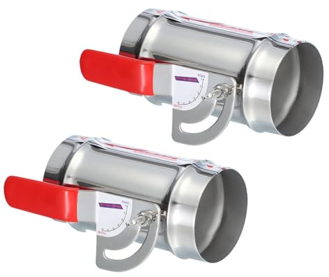 PATIKIL Clapet Anti-Retour Manuel Pour Conduit HVAC, 3 Pouces, 2 Pcs, Clapet De Régulation D'Air Pour Branchement De Conduit, Poignée De Réglage En Acier Inoxydable, Pour HVAC