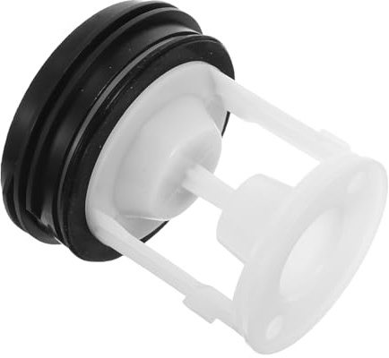 Washing Machine Drain Pump Plug 2 Hole Abs Black Sealing Cap | Integrated Filter Mesh, Leakproof Design, Easy Installation, Floor Drain and Sewer Pipe Use, Universal Fit