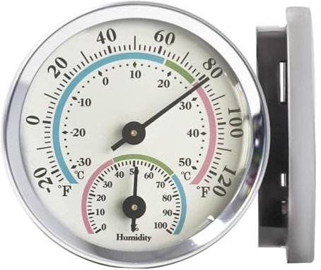 Igrometro interno, termometro per sauna, igrometro analogico, termometro per ambiente, termometro per serra, termometro analogico di precisione per controllo climatico, analogico, controllo della