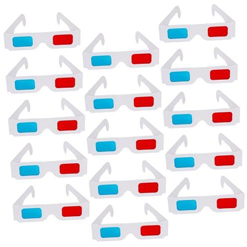 BELLIFFY Gafas 3D De Papel Anaglifo y Azules 40 Piezas para Películas y Juegos Gafas Desechables Ligeras y Cómodas Ideales para Visualización 3D Entretenimiento Familiar