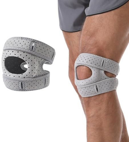 Ryfpdml Knee Brace, Sports Knee Pads with Adjustable Compression Knee Pain Relief Adjustable Flexible Comfortable Knee Strap for Running Fitness Arthritis Jumper Daily Use Home for All (B) (A)