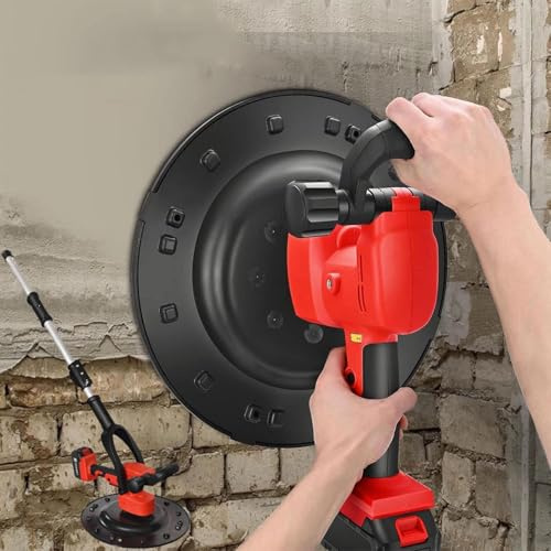 Cazzuola Elettrica, 6 Livelli 38 cm Lucidatrice Lenitiva per Pareti Di Malta Cementizia Cazzuola Elettrica per Calcestruzzo, Lucidatrice a Batteria Da 1680 W,15000mABatteries*1-WithTelescopicRod