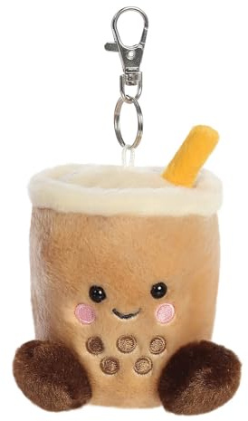 AURORA Palm Pals Milky Tea Boba Clip-On, 10 cm, Plüschtier, braun, 34123