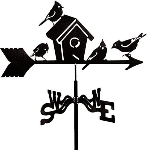 WLLXTK Weather Vane Stainless Steel Weathervane for Garden Creative Bird's Nest Weathervane Garden Stake Weather Vane Wind for Yard Cupolas Farm Sheds