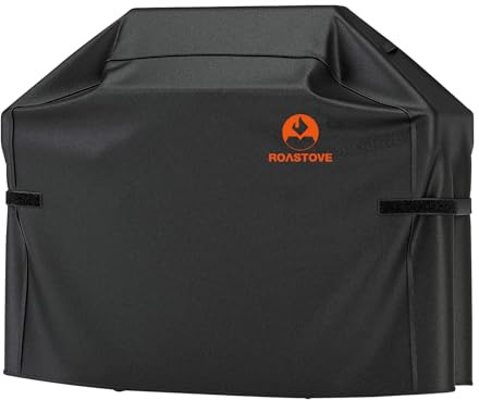 Grillabdeckung, 600D Heavy Duty Oxford Stoffgrillabdeckung für Weber, Brinkmann, Char Broil usw. UV, Staub, Wasserdicht, Rissfestigkeit, Schwarz, 58 L x 24 B x 48 H (147 x 60 x 121CM)
