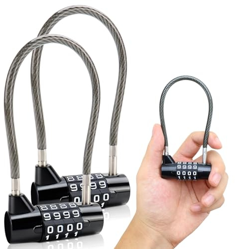 2 Stück Zahlenschloss Vorhängeschloss 4 stellig Schloss mit Zahlencode Vorhängeschloss Langer Bügel für Koffer Schubladen Schränke Fahrradkörbe kleine Zäune kleine Schuppen