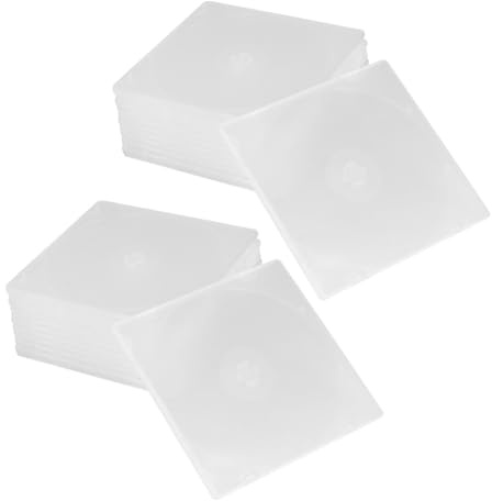 STOBAZA Custodia Per Cd e Dvd Ultra Sottile, Scatola Trasparente in Plastica Resistente, Organizer Per Archiviazione Multimediale Domestica, Set Da 20 Pezzi Antipolvere e Antigraffio