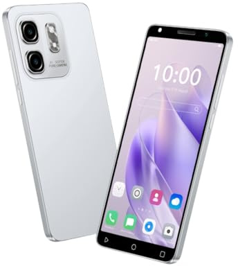 PrzTIk Hot50Pro Téléphone Portable Pas Cher, Écran HD 5.0, 16Go ROM (Extension à 128Go), Batterie Grande 3500mAh, ID Visage/WiFi/GPS/Téléphone Android (Blanc)