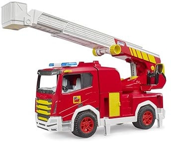 bruder 03472 - ROADMAX autopompa con scala girevole | Veicolo dei vigili del fuoco, auto dei pompieri, auto di soccorso, giocattoli per bambini dai 2 anni in su