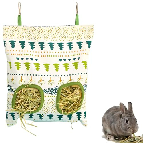 LOMSUXA Bolsas de heno para alimentadores conejos, bolsa comedero heno, pequeños, Indias/chinchillas