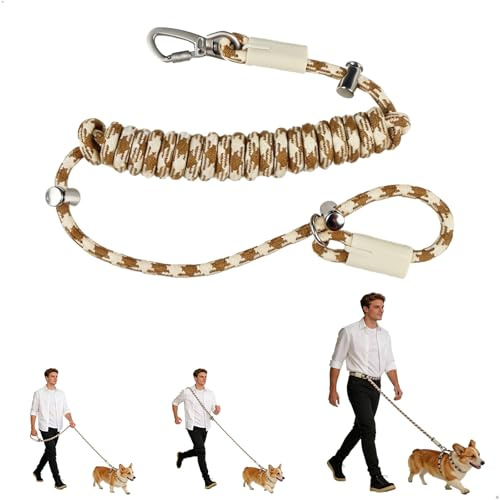 Guinzaglio Retriever Cani, Guinzaglios Tracolla per Cani,Regolabile Multifunzionale con Guinzaglio Antistrattone e Anello Girevole 360°,Guinzaglios a Strozzo per Canis per Passeggiata e Addestramento
