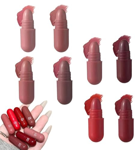 Mini rouge à lèvres - Capsules de rouge à lèvres - 10 couleurs mates et - Échantillons de masse Sampler Labiales - Cadeau de voyage - Maquillage des lèvres