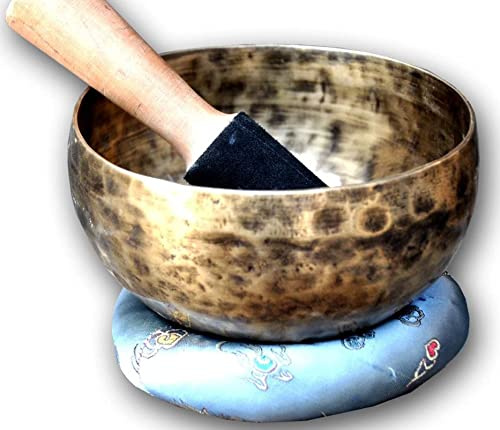 20,3 cm große, handgefertigte tibetische Klangschale, handgefertigt von Singing Bowl House in Nepal.