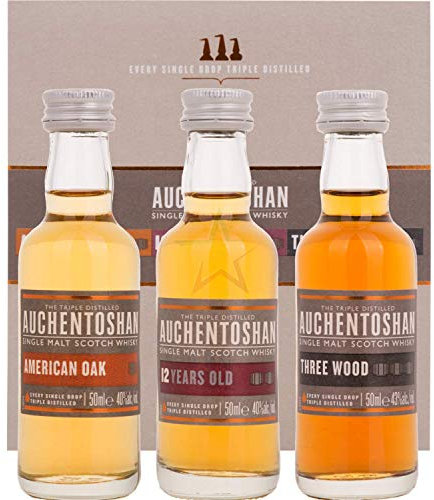 Auchentoshan Single Malt Whisky Miniature Gift Set (contains 3 x Auchentoshan 5 cl miniatures)
