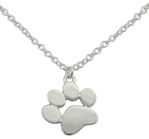 Hanessa Schmuck Hals-kette mit Katzen-Tatze Hunde-Pfote Anhänger Damen-Schmuck Zinklegierung, in Silber Geschenk zu Weihnachten für die Ehe-Frau/Freundin/Frauen
