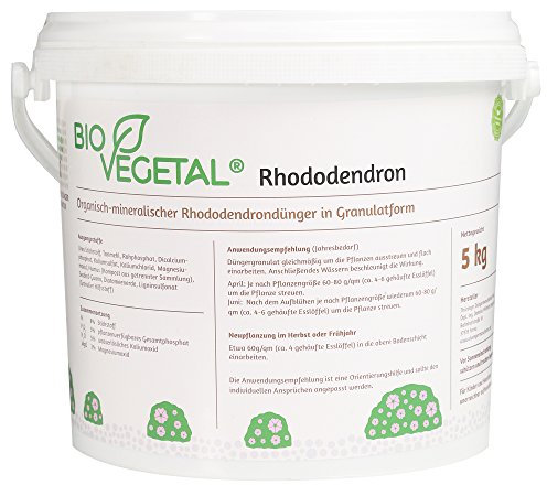 BioVegetal Rhododendrondünger mit Guano und natürlicher Langzeitwirkung durch Fixierung der Nährstoffe durch Ton, 5 kg jetzt im recycelbaren und wiederverschließbaren Papierbeutel