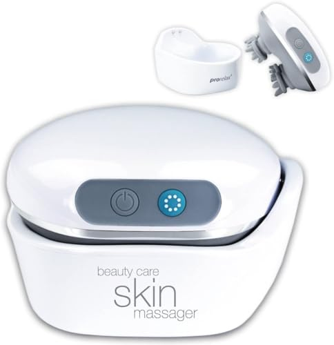 prorelax PRESTIGE BeautyCare Skin Massagegerät | 4 rotierende Massageköpfe | Vibrations-Funktion | Kabellos mit Akku | Wasserfest | Timer | Leicht und kompakt