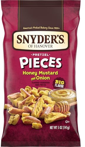 Snyder's of Hanover Pretzel Pieces, Honey Mustard and Onion, 5 oz (Pack of 8)