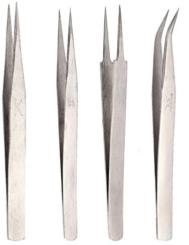 Pinzette aus Rostfreiem Stahl, Gebogene Pinzette, Antisäure Pinzette mit Gebogener Spitze(Pinzas extendidas)