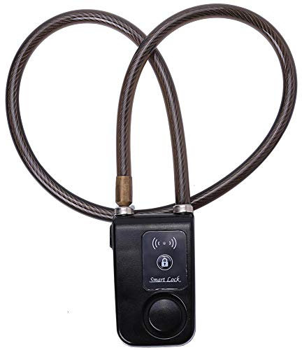 MAGT Fahrradschloss, Hochwertige APP-Steuerung Bluetooth Smart Anti Theft Lock mit 105 dB Alarm für Motorrad und Tore(Schwarz)