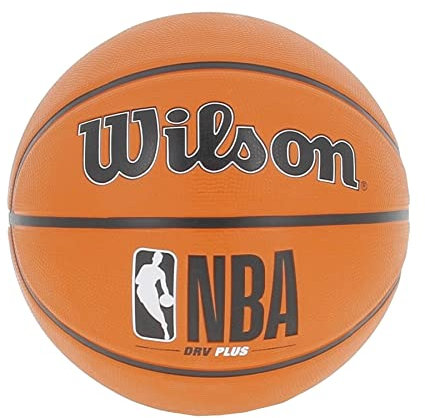 Wilson Ballon de Basket, NBA DRV PLUS, Pour Terrains extérieurs, caoutchouc, Taille : 7, Marron