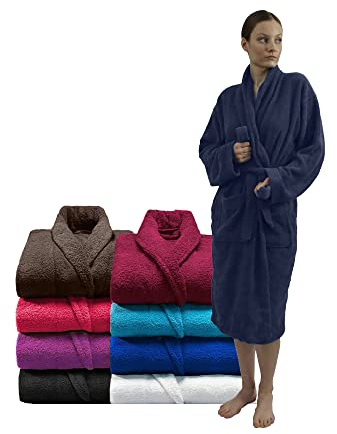 Zuper Duper Towelling Bath Robe Premium Quality Bathrobes for Women Highly Absorbent 100% Cotton Shawl Design Perfect for Men & Women in Loungewear and Gifts