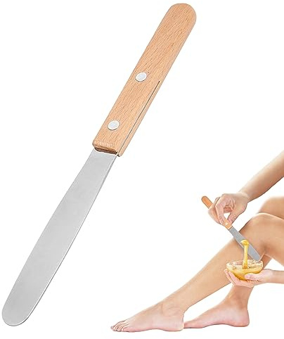 Bastoncini per Applicatori a Spatola in Metallo Dritto, Bastoncini Ceretta Compatti Applicatore Di Cera Con Manico in Legno per La Depilazione Del Sopracciglio Dei Peli Del Corpo
