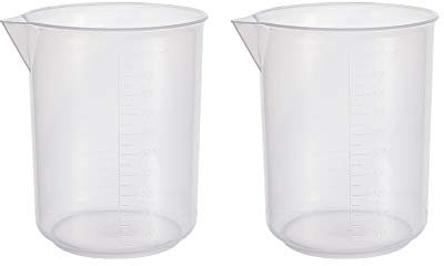 Heyiarbeit Jarra de medición de polipropileno transparente de 34 onzas (1 litro), taza de medición de líquidos graduada de plástico graduado de grado alimenticio para verter taza de cocina, hornear, 2