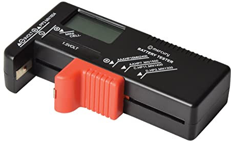 MERCURY | Universal Battery Tester Volt Checker with Accurate digital Screen | Test AA, AAA, C, D and 9V PP3 Batteries & Button Cells