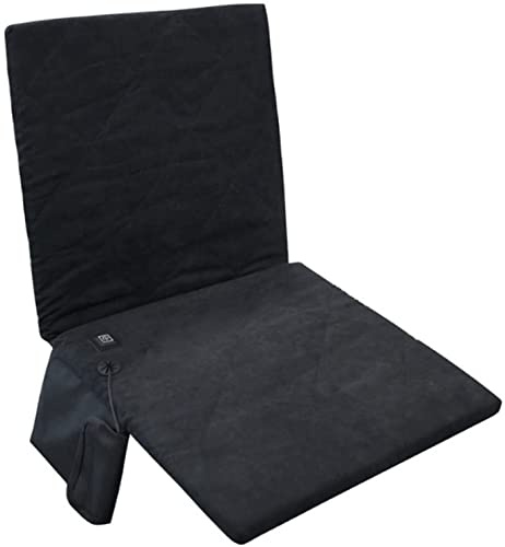 Foldable Heated Seat Cushion Portable Stadium Seat Chair Heated Folding Chair Camping Cover Heater Pad With Back Support 3 Levels Of Heat (Color : Black)