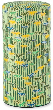 NOREN] Japanische Washi Teedose für Losen Tee 200g (Aotake) / Mit Luftdichtem, Feuchtigkeitsbeständigem, Innenverschluss