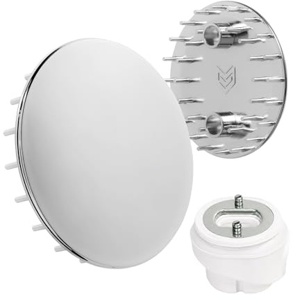 Abdeckhaube für Duschabfluss, Ø 75 mm, kompatibel mit Viega Domoplex Ablaufgarnitur, passend für Modell 6930.0, verchromtes ABS ASA, für Duschwanne Ablaufloch Ø 52 mm, Deckel Dusche Abfluss Abdeckung