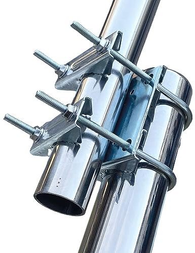 FANRTE U-Bracket for Starlink Dish Pipe Mount,Heavy Steel U-Bolt Clamp Bracket,Roof Mast to Pole to Pipe Mounting Adapter for Antennas,Weather Station,Cameras,WiFi,Yagi (Side Installation)