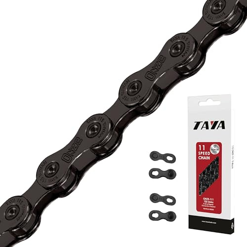 TAYA ONZE-111 - Cadena de bicicleta de 11 velocidades, 120 eslabones, Ti-Black, duradera y suave, cambio de marcha, para grava y MTB