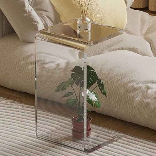 Acryl Beistelltisch, U-FöRmiger Kleiner Beistelltisch, Transparenter Nachttisch, Badezimmerhocker, Couchtisch for Schlafzimmer Und Wohnzimmer ( Color : Clear , Size : 30*30*55cm/12*12*22in )