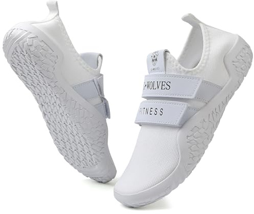 Skerxut Fitness Shoes Deadlift Shoes Cross-Trainer Sneakers for Men and Women (White, 4 Men/5 Women)